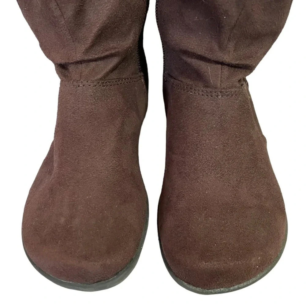 Disney WIZARDS of WAVERLY Place Brown Boots Girls 12.5 Fabric Gold Studs Y2K